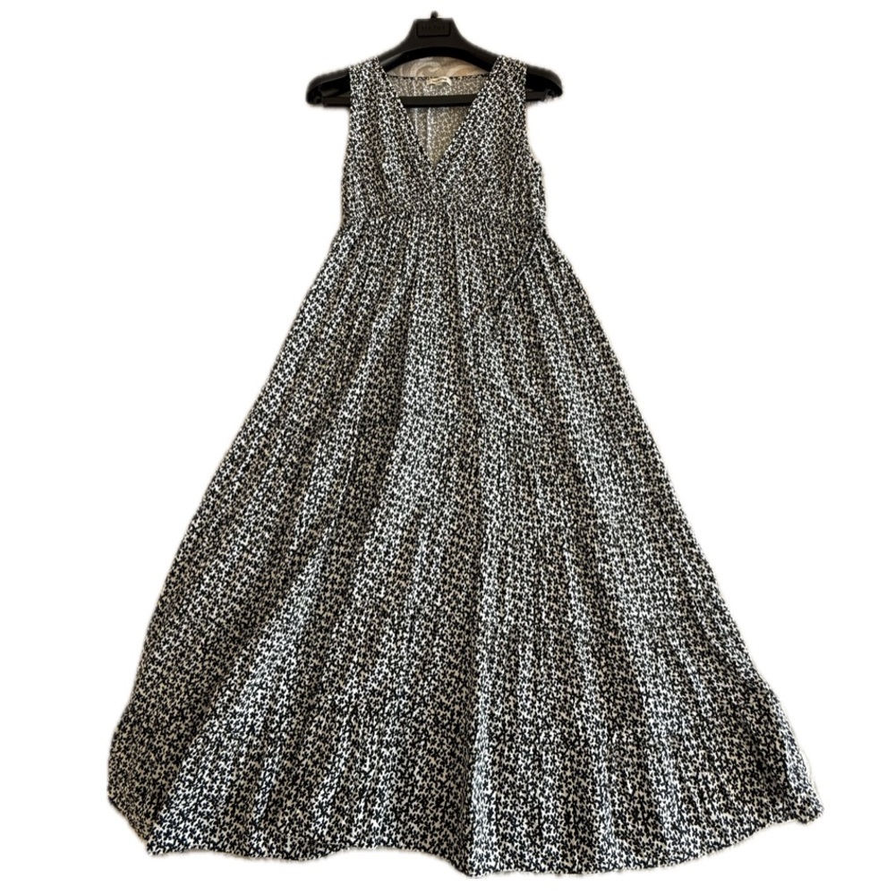 Max Studio Black and White Sleeveless V-Neck Maxi Sundress SZ.M - Picture 3 of 8